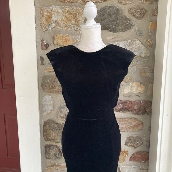 NWT Jovani Open Back Velvet High Slit Maxi Trumpet Gown Dress Women’s 4 - Picture 6 of 13